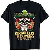 Orgullo Mexicano – Día de los Muertos Sugar Skull T-Shirt