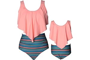 WIWIQS Summer Cute Baby Girls Bikini Set Family Matching Mommy and Me Swimsuit