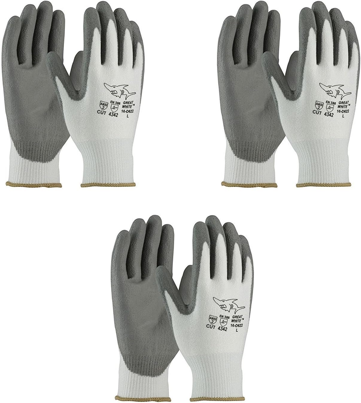 PIP 16-D622 G-Tek PolyKor Seamless Knit Gloves (3 Pair Pack)(Medium)
