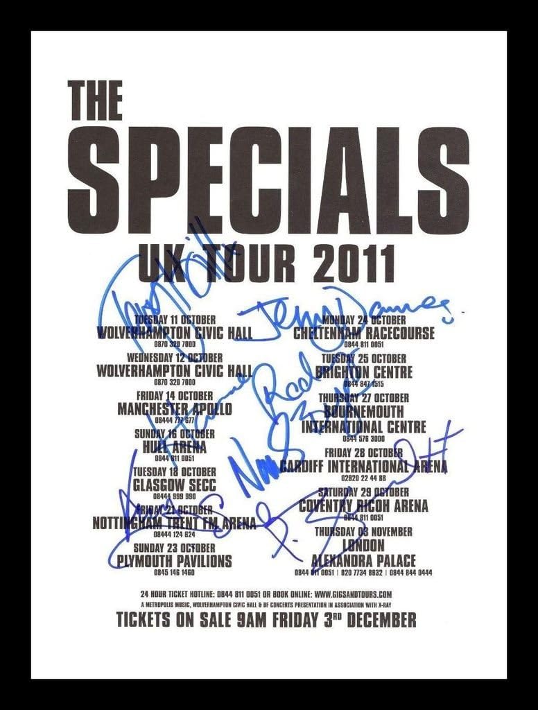 The Specials Autographed Signed And Framed A4 21cm x 29.7cm Poster Photo