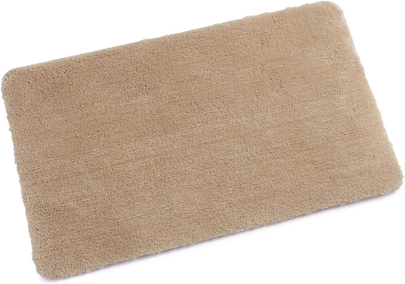 TennoveBath Mats for Bathroom 40 x 60cm Soft Microfiber Non-Slip Beige Bathroom Mats Water Absorbent Machine Washable Bathtub Shower Rugs Kitchen Entrance Area Floor Carpet Mat