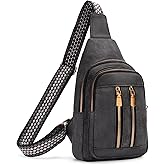 FALAN MULE Crossbody Bags for Women Trendy Leather Sling Chest Bag Fanny Packs for Women