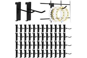 Alffun 50 Pack Grid Wall Hooks, 4 Inch Heavy Duty Wire Grid Display Hooks, Gridwall Accessories for Retail, Craft Shows, Garage Storage, and Home Organization, Black