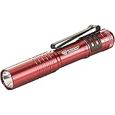 Streamlight 66323 MicroStream 45-Lumen EDC Ultra-Compact Flashlight with AAA Alkaline Battery, Clear Retail Packaging, Red