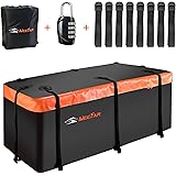 MeeFar Hitch Mount Cargo Carrier Bag Soft Shell 100% Waterproof 20 Cubic Feet (59" 24" 24") Include 8 Reinforced Straps for T