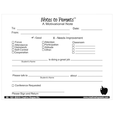 Creative Shapes Etc. Notes to Parents Motivational Learning Aid