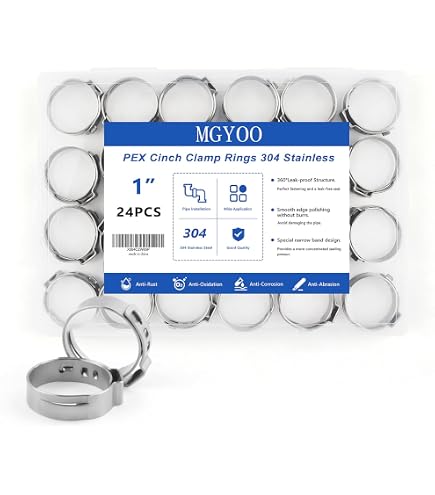 25 Pack 1 PEX Copper Crimp Rings, for Pex Pipe Connection