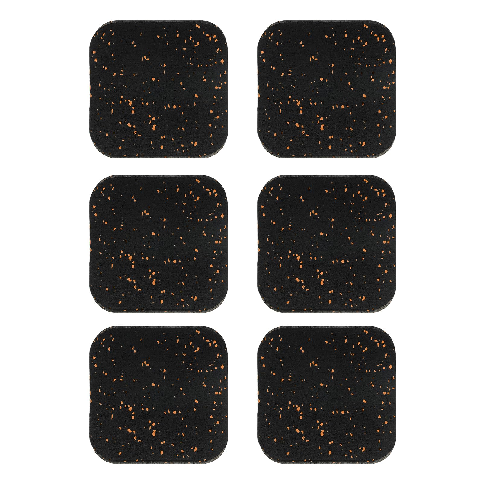 PATIKIL Treadmill Mat, 6 Pcs Exercise Equipment Mat Noise Reduction for Floor Protection, Washing Machine Pads, Anti Vibration Rubber Mats for Bike, Black/Orange