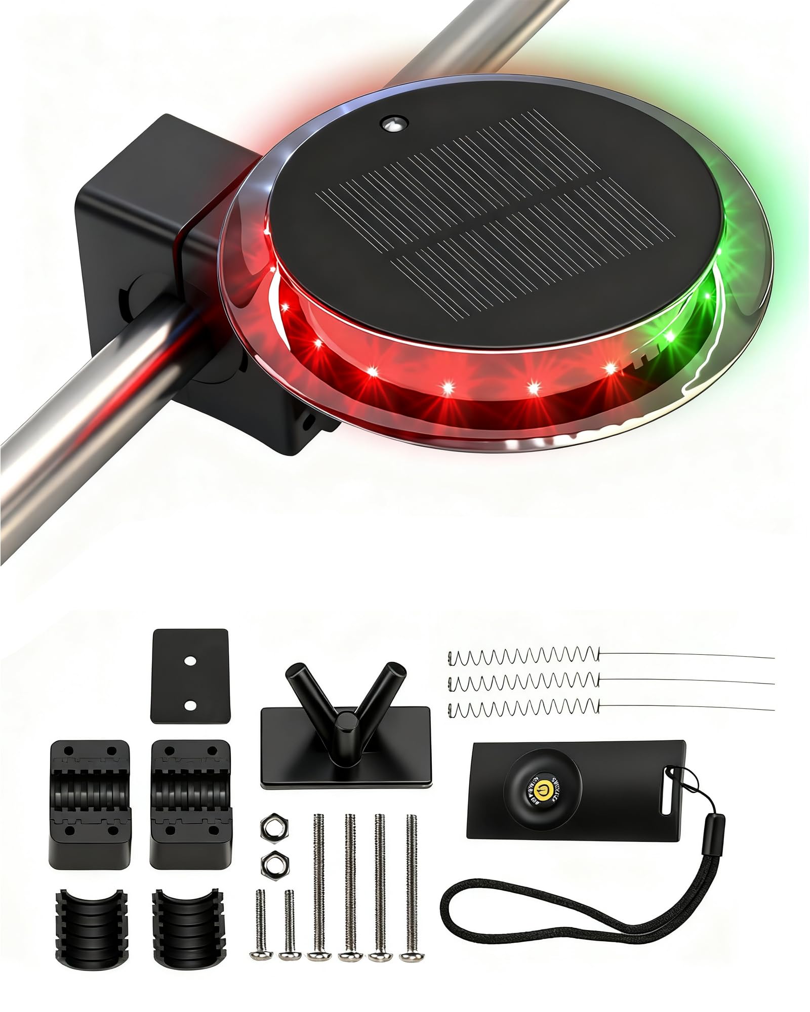 Photo 1 of IZTOSS 6 Modes Solar Powered Waterproof Navigation Lights with Wireless Remote Control Pontoon Starboard Sailing Signal Lights for Marine Outdoor Sports Camping Hiking