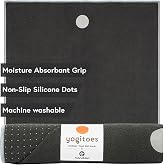 Manduka | Yogitoes Hot Yoga Mat Towel | Grey | 71 x 24 in | Sweat Activated for Instant Grip, Slip Free, Patented Silicone Nubs Anchors to Mat, Quick-Drying, Durable, Ideal for Hot Yoga