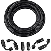 EVIL ENERGY 6AN Fuel Line Kit,AN6 Braided Nylon Fuel Hose CPE 10FT Black