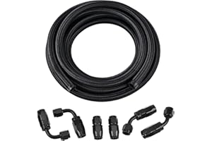 EVIL ENERGY 6AN Fuel Line Kit,AN6 Braided Nylon Fuel Hose CPE 10FT Black