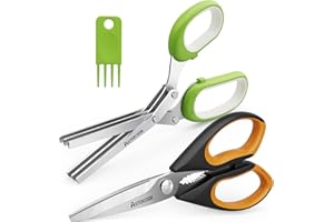 ASTERCOOK Kitchen Shears, 2-Pack Heavy Duty Kitchen Scissors, Updated Kitchen Scissors Set, Stainless Steel Herb Scissors General Use for Chicken, Poultry, Fish, Meat, Cilantro, Green Onion and etc