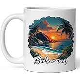 Bahamas Ceramic Coffee Mug 11oz Turquoise Waters Island Paradise - Tea Coffee Mug with Comfortable Grip - Unique Travel Gift Cup for Office or Home - Vibrant Long-Lasting Print ID44991
