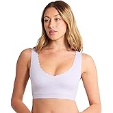 Floatley Cozy Scalloped Bra Comfort Wirefree Full Coverage Seamless Bra with Embedded Pad for Women