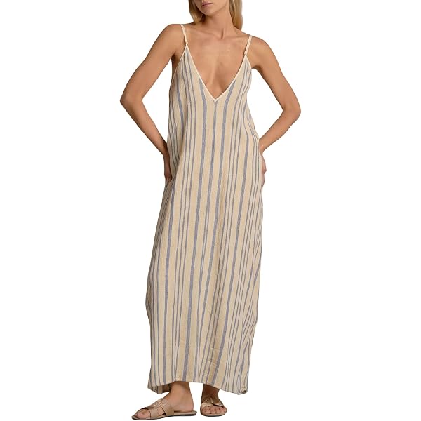 ELAN Women's Tulum Tiered Spaghetti Strap Maxi Dress (Flat White, Small) at  Amazon Women's Clothing store