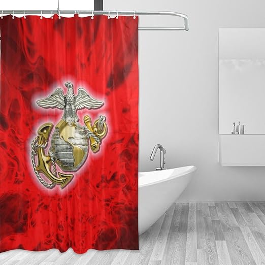 Donnapink USMC US Marine Corps Waterproof 60"X72" Shower