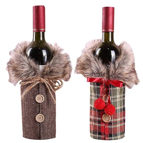 christmas sweater wine bottle cover