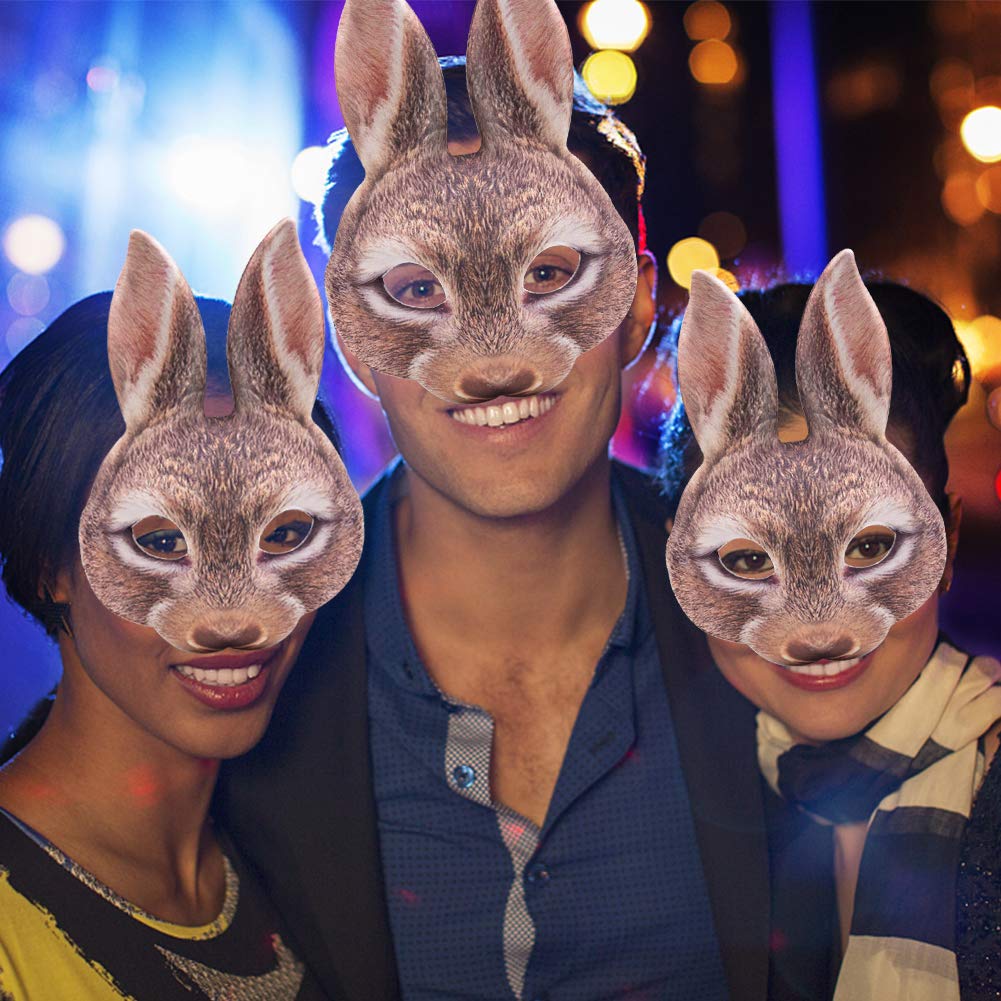 LoveInUSA Easter Bunny Half Mask Animal Adult Costume