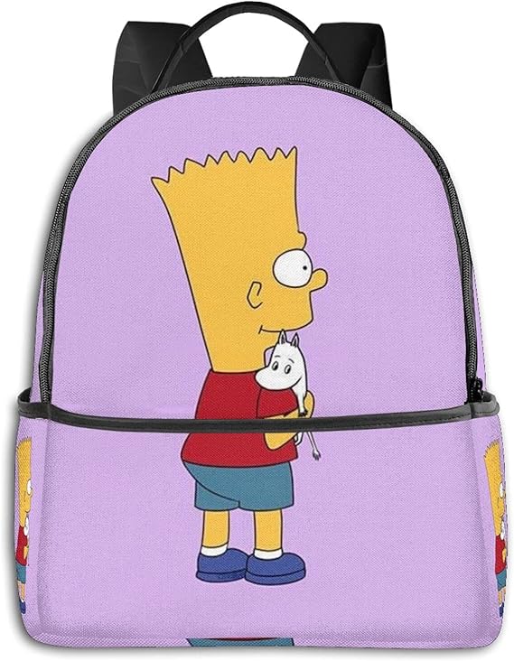 Simpsons Backpack Smooth Zipper Travel Bag Leisure Laptop Student University School School