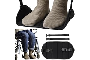 Caredgitz Wheelchair Foot Rest Hammock, Wheel Chair Leg Rest w/Rigid Base, Foot Sling for Footrest Replacement Adjustable Height, Anti Clash Leg Support Hammock for Rollator, Wheelchair Accessories