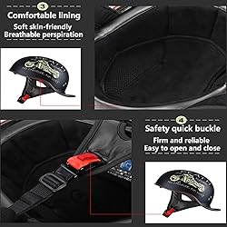 FVCNGP Motorcycle Retro Half Helmet DOT Approved