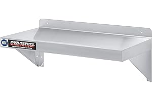 DuraSteel Stainless Steel Wall Shelf - 24" Wide x 12" Deep Commercial Grade - NSF Certified - Industrial Appliance Equipment (Restaurant, Bar, Home, Kitchen, Laundry, Garage and Utility Room)