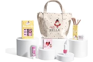 MISS NELLA Kids Makeup & Nail Polish Set for Little Girly Girls, Safe and Fun Gift - Hypoallergenic, Dermatologically Tested 