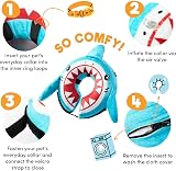 BENCMATE Inflatable Dog Cone Collar Medium Shark Soft E-Collar view 3