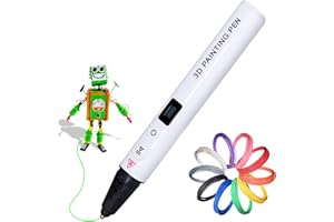 3D Pen with LED Display 10 Colors 1.75mm PLA and ABS Compatible 3D Printing penPerfect Arts Crafts Gift for Kids & Adults