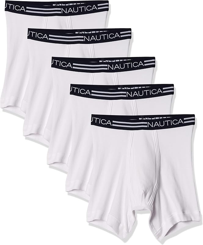 Boxer Classici da Uomo in Cotone, Confezione da 5 Pezzi, Bianco, Confezione da 5 Pezzi, L