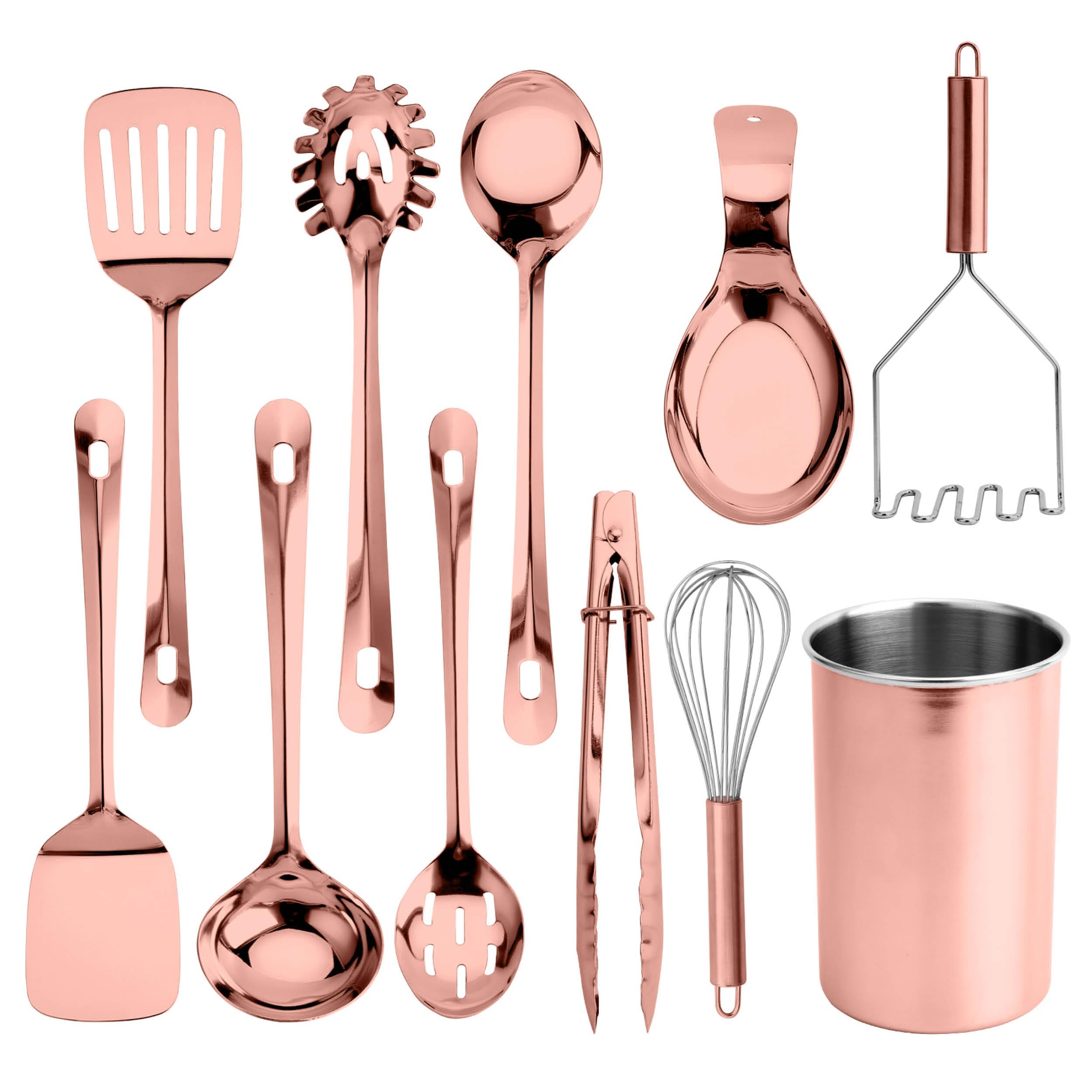 Photo 1 of COOK WITH COLOR Kitchen Utensil Set - 10-piece premium Nonstick & Heat Resistant Kitchen Gadgets, Turner, Spaghetti Server, Serving Spoons, Whisk, Tongs, Masher & Utensil Holder, Black