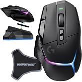 Logitech G502 X Plus Lightspeed Wireless Gaming Mouse, Black | Hero Sensor, 25,600 DPI, 13 Programmable Buttons, LIGHTFORCE Switches, RGB Lighting, PC/Mac | with Signature Series Charging Dock