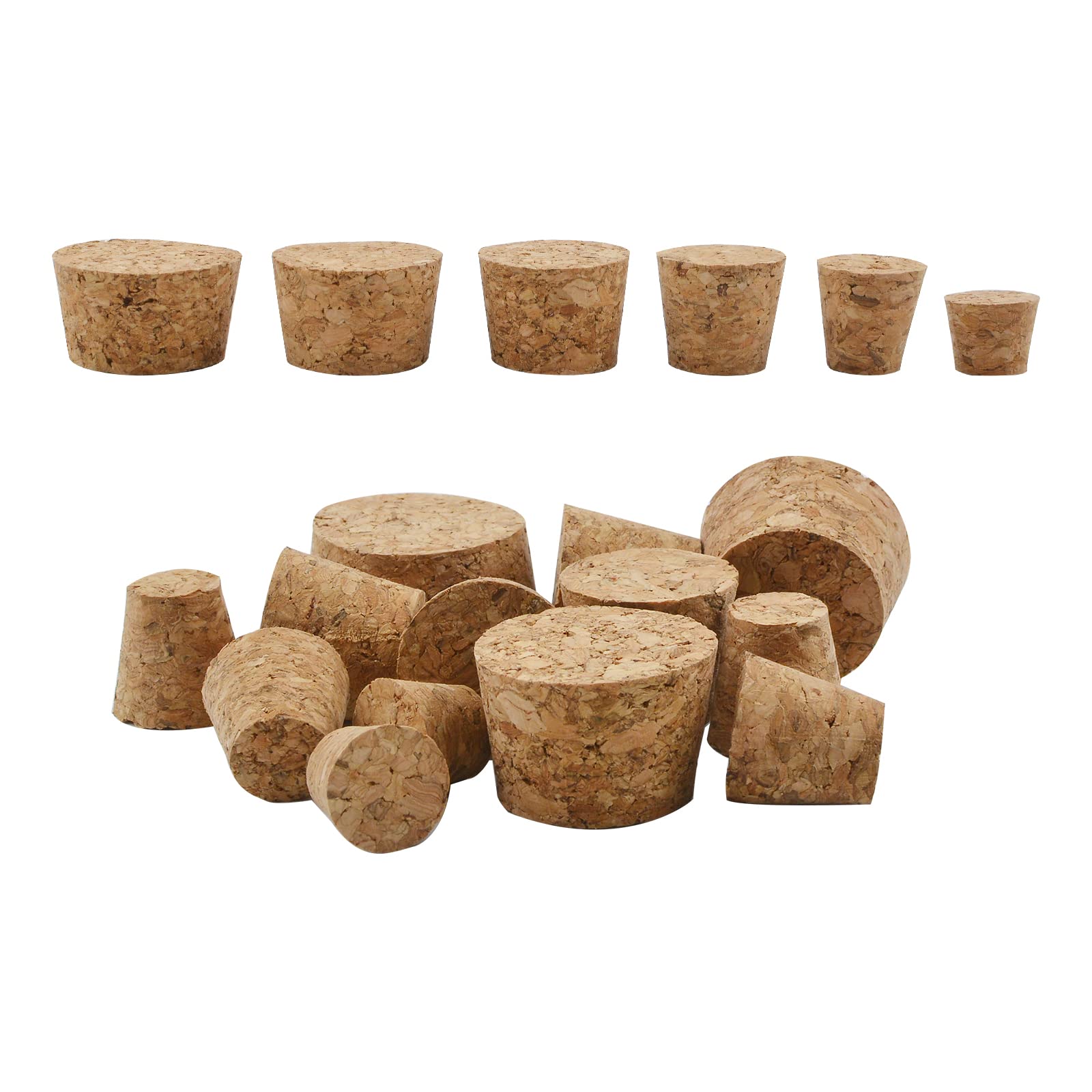 INCREWAY Natural Wood Tapered Wine Bottle Cork Environmental Friendly Bung Stopper Flat Head Plugs for Wines, Old Bottles & Jars