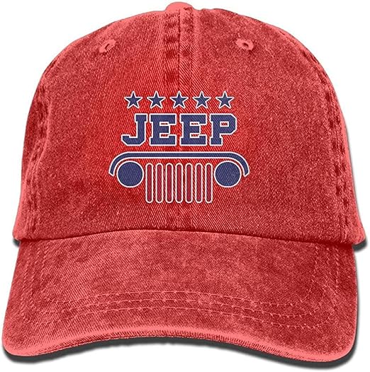 Unisex Washed American Flag Jeep Vintage Denim Baseball Cap Adjustable