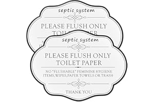 Do Not Flush Rules Bathroom Signs,RAMIEYOO Designer Sign For Septic Systme,Please Flush Only Toilet Paper,Great for Home,Business or RV,Cabin (White A)