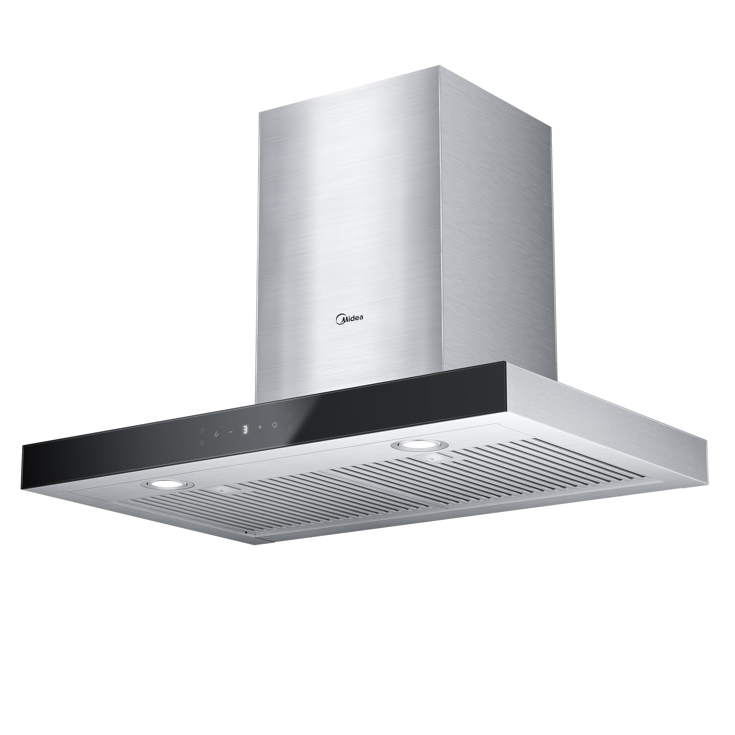 Midea MVT30W9AST Range 30 Inch 450CFM Vent T Shape Stove Hood with Stainless Steel Filters Kitchen Exhaust Fan, Ductless Convertible, Stainless Steel