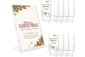 AetJxixee 10 Pack 3x5 Inch Small Sign Holder Vertical, Double-Sided Usage with Swivel Base for Table Display, for Office, Store, Restaurant, for Number/Name/Food Label Display, Note