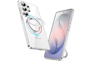 JETech 360 Degree Rotatable Ring Case for Samsung Galaxy S26 Ultra, Compatible with MagSafe, Clear Shockproof Phone Cover wit