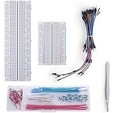 Breadboards Kit Include 1PCS 830 Point 1PCS 400 Point Solderless Breadboards +65pcs Jumper Wires +140pcs Jumper Wires+1pcs Tw