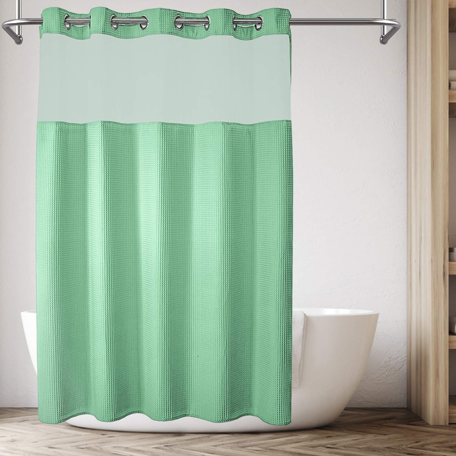 River dream Waffle Weave Fabric Shower Curtain No Hooks