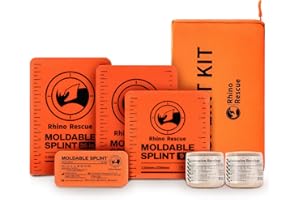 RHINO RESCUE First Aid Splint 36" X 4.3" Orange-Gray, Keep Bones in Position (4, Splint Bundle)