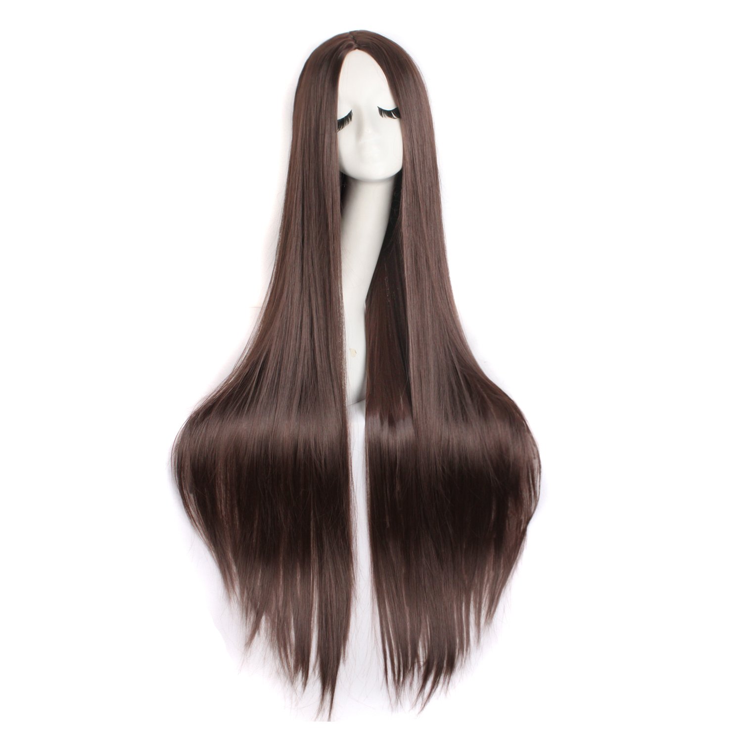 MapofBeauty 40"/100cm Natural Soft Straight Long Cosplay Wig (Dark Brown) โ image 1