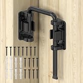 BiceNoning Sliding Door Loop Lock, 90/180 Degree Patio Door Latch, Black | Stainless Steel Home Security Loop Latch for Sliding Barn/Single/Double Opening Gate, Shed, Closet, Window, Fence