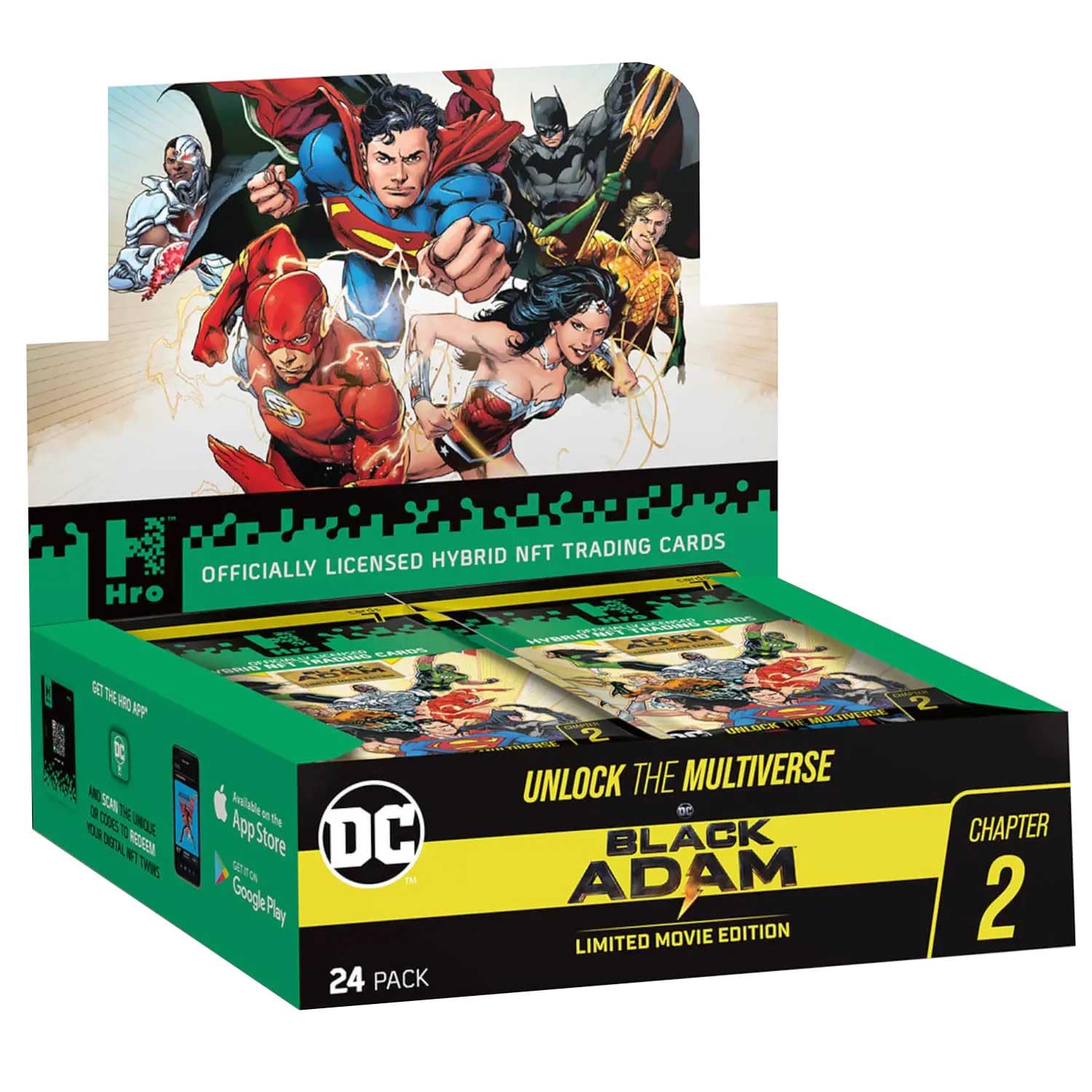 DC Unlock The Multiverse Black Adam 24-Pack Mega Booster Box – Hro Hybrid NFT Trading Cards, 168 Cards — image 1