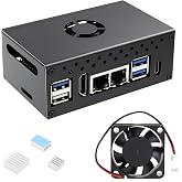 eleUniverse Metal Case with Cooling Fan for Orange Pi RV2 (N516) | with 3Pcs Heatsinks
