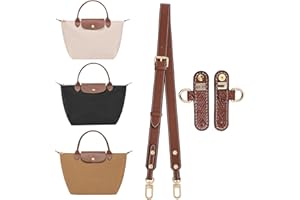 LOUKAYCCI Upgraded Leather Shoulder Strap for Longchamp Le Pliage S/M/L Bag Strap Kit Handbags Crossbody Adjustable Shoulder Strap (Brown)