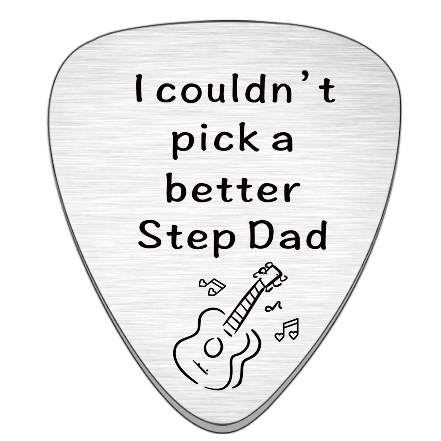 JMIMO Step Dad Guitar Pick Step Dad Gifts for Fathers Day Birthday - I Couldn't Pick A Better Step Dad Guitar Pick Gifts for Stepfather, Birthday Gift for Musician Step Dad
