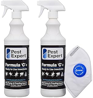 Carpet Moth Killer Spray 2 x 1Ltr - Formula 'C' Moth Spray from Pest Expert (UK Government HSE approved and tested – professional strength for amateur use)