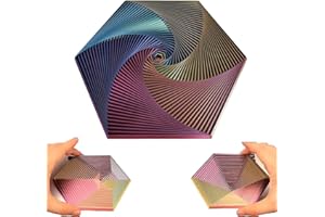 NIGRITY Fractal Fidget Hexagon,2024 New Hexagon Spiral Toy,3D Printing Hexagon Cube Fidget Gear Toy, Perfect for Stress and Anxiety Fidget Toy,for Sensory Needs and Autism Too (Colorful C)